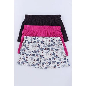 Fuşya Kadın Kısa Şort Üçlü Paket