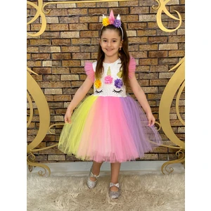 Kalp Butik Kız Çocuk Unicorn Tütü Elbise