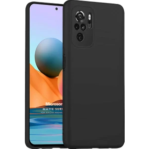 Matte Silicone Xiaomi Redmi Note 10 Kılıf Siyah