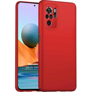 Matte Silicone Xiaomi Redmi Note 10 Kılıf Kırmızı