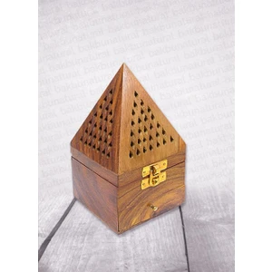 Büyük Boy Piramit Ahşap Tütsü Yakma Kutusu