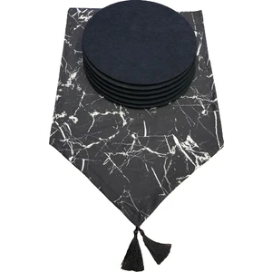 Tue Home Design Siyah Mermer Runner Supla Takım