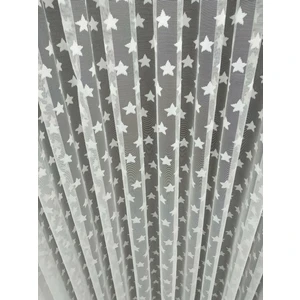 Perde Deposu Yıldız Desenli  Tül Perde 1x2.5 Orta Pileli