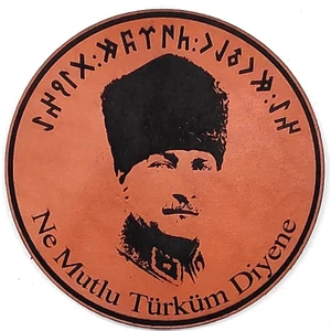Seyhan Askeri Malzeme  Atatürk Deri Peç Ne Mutlu Türküm Diyene- Arma - Askeri Patch