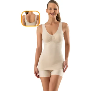 Kadın Ten Kalın Askılı Toparlayıcı Atlet Korse Dikişsiz Örme 1 Beden Ince Görünüm Sağlar