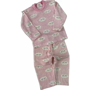 Bulut Desenli Pamuklu Ikili Bebek Pijama Takımı