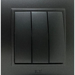 Üçlü Anahtar ve Çerçeve Füme Renk