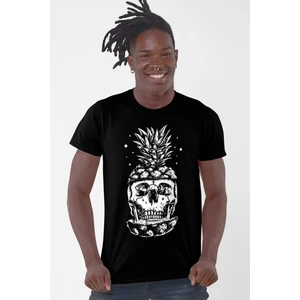 Ananas Kafa Siyah Kısa Kollu Erkek T-Shirt