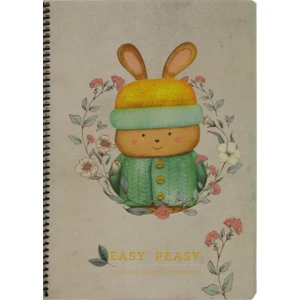 A4 Tavşan Spiralli Kareli Defter 80 Yaprak