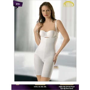 Beden Küçülten Göğüs Altı Çift Kat Paçalı Açık Ağ Askılı Korse