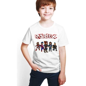 Hediye Center Roblox Baskılı Beyaz Unisex Çocuk T-Shirt M10