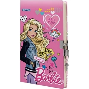 Barbie Kilitli İp Dikiş Sert Kapak Defter 14 x 20 cm 96 Yaprak