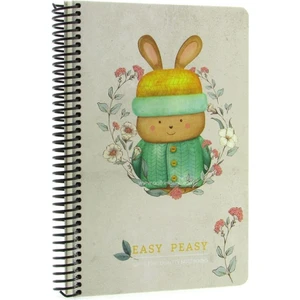 Easy Notes Kareli Spiralli Sert Kapaklı Defter 17 x 24 cm 120 Yaprak