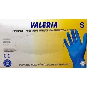 Valeria Pudrasız Nitril Mavi Eldiven Small 100'LÜ