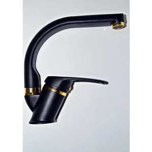 Armilla Armatür Siyah Gold Balık Sırtı Borulu Banyo Lavabo Musluğu Bataryası