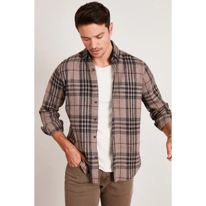 Ekoseli Uzun Kollu Slim Fit Kışlık Gömlek Erkek Gömlek CF21W112844