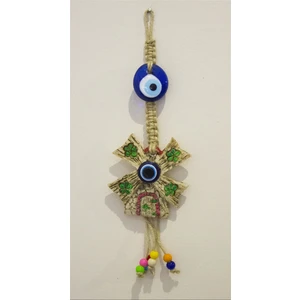 Antioch Artdesign Nazar Boncuklu Dekoratif Gemi Dümeni Çapa Duvar Bahçe Balkon Süsü Ev Dekor Hediyelik Eşya