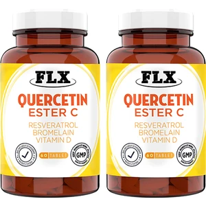 Quercetin Complex Kuersetin Ester C Vitamin D Aserola Rutin Resveratrol Magnezyum Bromelain 60 Tablet x 2 Kutu