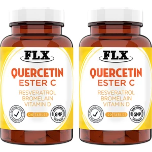 Quercetin Complex Kuersetin Ester C Vitamin D Aserola Rutin Resveratrol Magnezyum Bromelain 120 Tablet x 2 Kutu