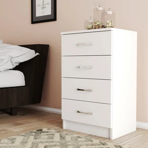Moxen Mobilya Beyaz 4 Çekmeceli Komodin