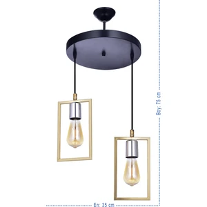 Özbak Avize Kapris 2'li Modern Sarkıt Salon Avize Modelleri Sarı(Mutfak)