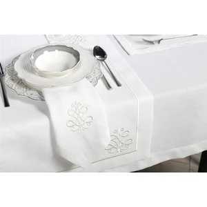 Caka Home  17 Parça Masa Örtüsü Seti 3D Nakışlı Keten Efektli