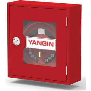 Alperen Öztürk 1" Tek Kapaklı Cam Kapak 25 mt Hortumlu 0.90 mm Yangın Dolabı Tse' Li  Sıva Üstü