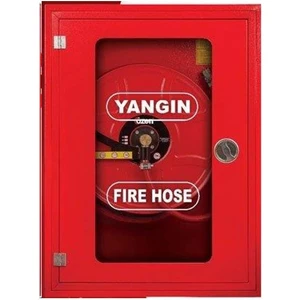 Alperen Öztürk 1" Dik Kapaklı Cam Kapak 30 mt Hortumlu 0.90 mm Yangın Dolabı Tse' Li  Sıva Üstü