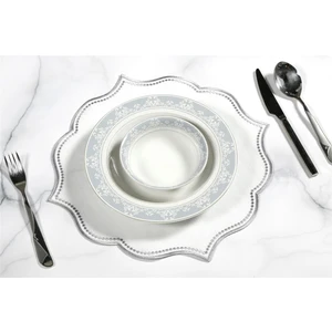 Caka Home  2'li Supla Nakışlı Oymalı Keten Efektli Gri Renkli