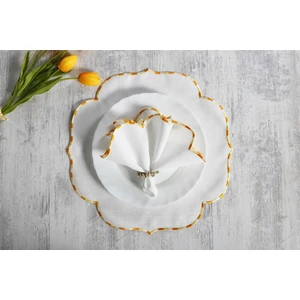 Caka Home  2 Li Supla Ebruli Nakışlı Keten Efektli
