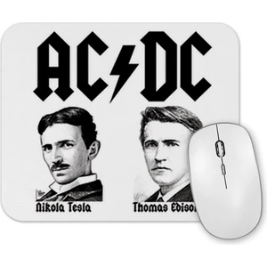 Baskı Dükkanı Ac Dc  Tesla ve Edison Mouse Pad