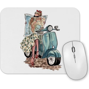 Baskı Dükkanı Vespa Travel Mouse Pad