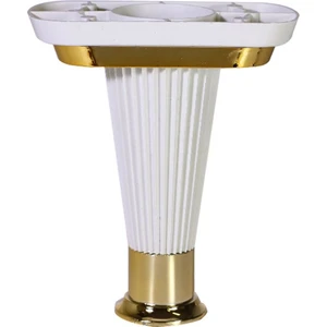 Mobilya Kanepe Koltuk Puf Sehpa Ünite Ayağı 15 cm Baza Ayak (Beyaz-Gold)
