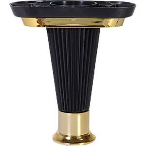 Mobilya Kanepe Koltuk Puf Sehpa Ünite Ayağı 15 cm Baza Ayak (Siyah-Gold)