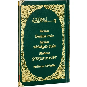 İhvan Online 50 Adet - Isim Baskılı Ciltli Yasin Kitabı - Orta Boy - 128 Sayfa - Yeşil Renk - Cemiyet Hediyeliği