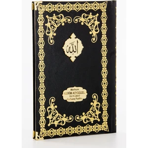 İhvan Online 50 Adet - Ciltli Yasin Kitabı - Isme Özel Plakalı - Orta Boy - 176 Sayfa - Siyah Renk - Mevlüt Hediyeliği