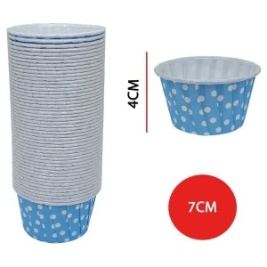 Mavi Beyaz Puantiyeli Muffin Kalıbı 50'li