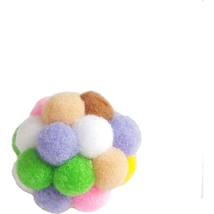 Renkli Ponpon Top Kedi Oyuncağı 5 cm