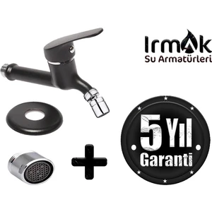 Tekli Mix Musluk Ema Tek Su Black / Siyah Hareketli Tasarruf Başlıklı Pirinç Lavabo Musluğu