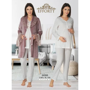 Kadife Sabahlıklı Lohusa Pijama Takımı 8088