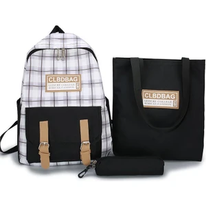 Sırt Çantası 5 Parça Ekose Tarzı Büyük Kapasiteli (Yurt Dışından)