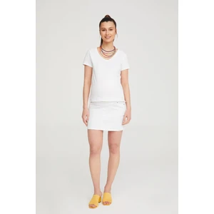 Hamile Likralı Etek Beyaz 1061