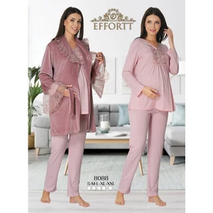 Kadife Sabahlıklı Lohusa Pijama Takımı 8088