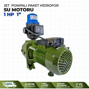 Staxx Power JET100 Jet Pompalı Otomatik Paket Hidrofor Su Motoru 1 Hp 1" Eldiven + Kontrol Kalemi