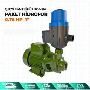 Staxx Power QB70 Santrifüj Otomatik Pompa Paket Hidrofor 0,75 Hp 1" Eldiven +Kontrol Kalemi Hediye
