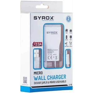  Syrox Galaxy J7+  Micro USB Uyumlu  Şarj Aleti 2.0 Amper Micro Şarz Cihazı