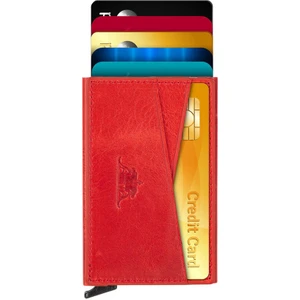 Anı Yüzük Crosswise Anıtolia Crazy Deri Pratik Mekanizmalı Kartlık Kırmızı