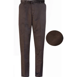 Erkek Kahverengi Kışlık Kadife Ince Fitilli Içi Yünlü Yandan Cepli Klasik Kesim Pantolon