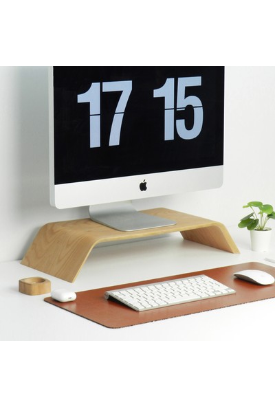 Fagus Wood Dayanıklı Ağaç Monitör Ayağı ve Yükseltici Bilgisayar Standı