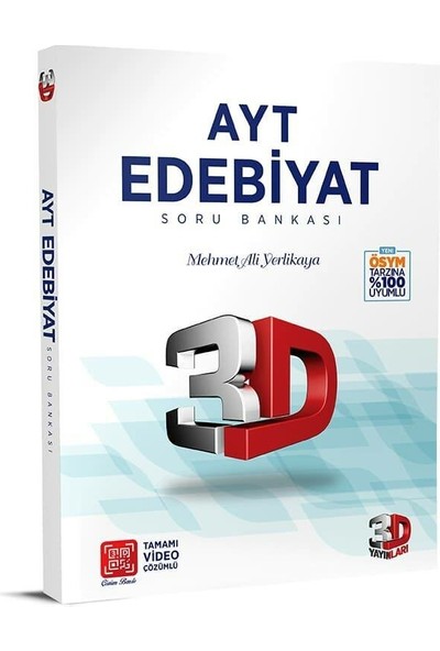Eğitim Vadisi Yayınları 3D Yayınları Ayt Edebiyat Soru Bankası Video Çözümlü Mehmet Ali Y